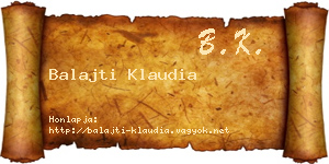 Balajti Klaudia névjegykártya