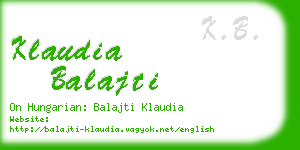 klaudia balajti business card